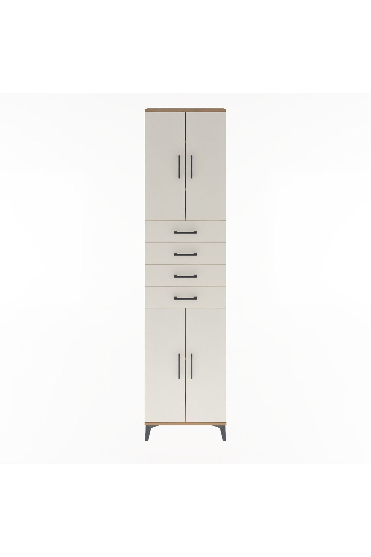 Arges Dolap 4 Raflı 4 Çekmeceli 4 Kapaklı 60x30x243 - S32M090V7A