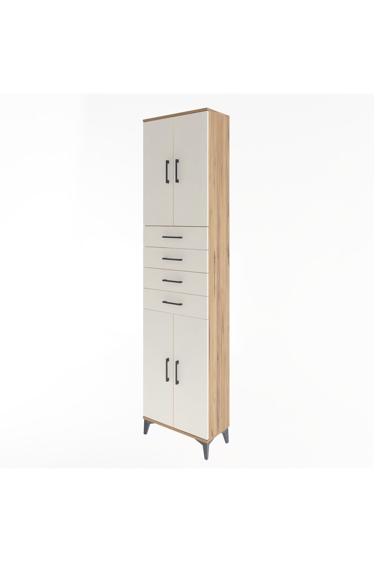 Arges Dolap 4 Raflı 4 Çekmeceli 4 Kapaklı 60x30x243 - S32M090V7A
