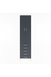 Arges Dolap 4 Raflı 5 Çekmeceli 2 Kapaklı 60x30x243 Aytaşı-Antrasit