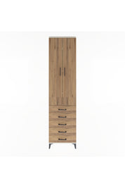 Arges Dolap 4 Raflı 5 Çekmeceli 2 Kapaklı 60x30x243 Aytaşı-Çam