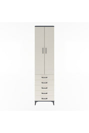 Arges Dolap 4 Raflı 5 Çekmeceli 2 Kapaklı 60x30x243 Antrasit-Aytaşı