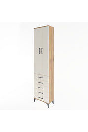 Arges Dolap 4 Raflı 5 Çekmeceli 2 Kapaklı 60x30x243 Çam-Aytaşı