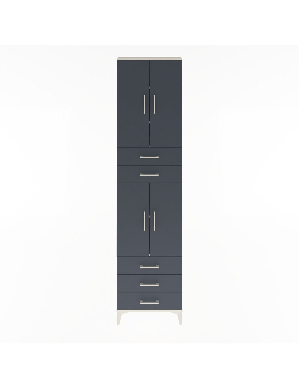 Arges Dolap 5 Raflı 5 Çekmeceli 4 Kapaklı 60x30x243 Aytaşı-Antrasit