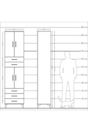Arges Dolap 5 Raflı 5 Çekmeceli 4 Kapaklı 60x30x243 Aytaşı-Antrasit