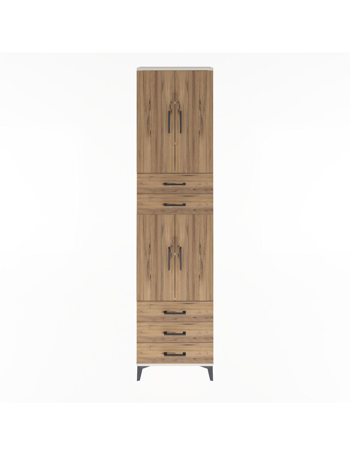 Arges Dolap 5 Raflı 5 Çekmeceli 4 Kapaklı 60x30x243 Aytaşı-Çam