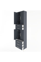 Arges Dolap 5 Raflı 5 Çekmeceli 4 Kapaklı 60x30x243 Antrasit-Antrasit