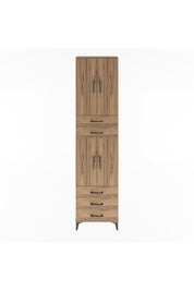 Arges Dolap 5 Raflı 5 Çekmeceli 4 Kapaklı 60x30x243 Çam-Çam