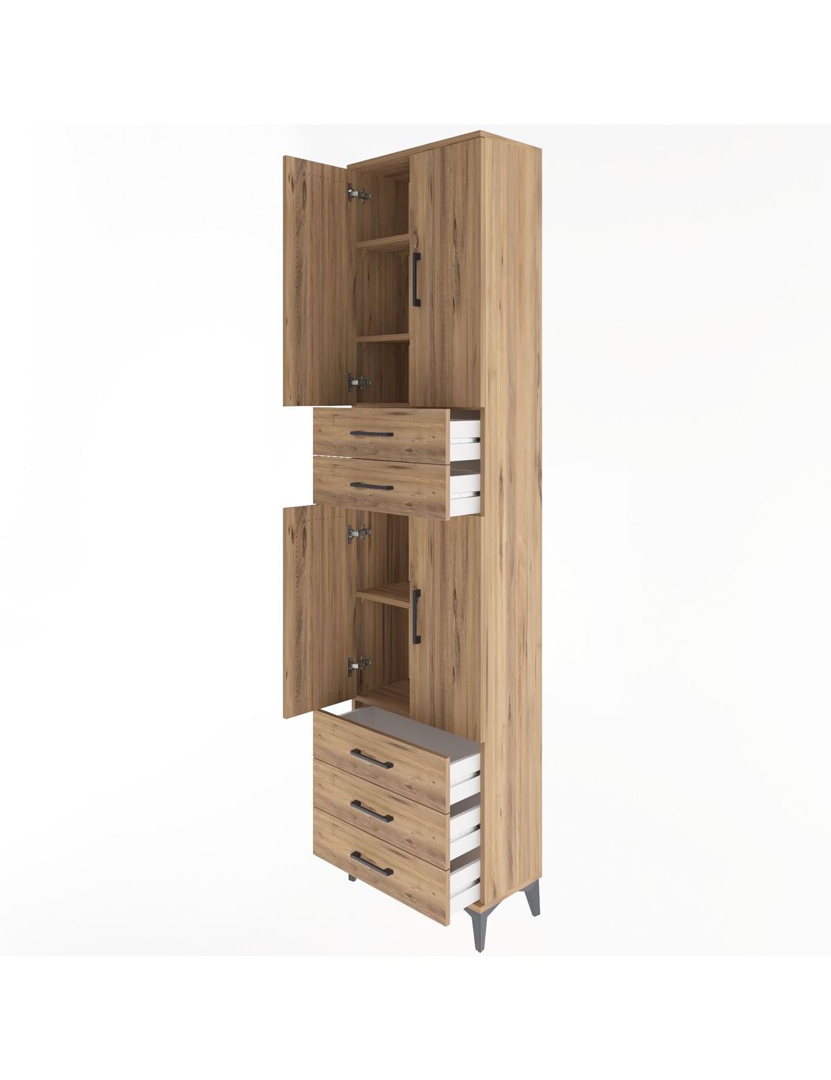 Arges Dolap 5 Raflı 5 Çekmeceli 4 Kapaklı 60x30x243 - S32M092V9A