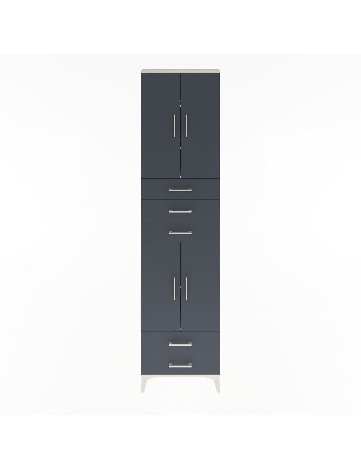 Arges Dolap 5 Raflı 5 Çekmeceli 4 Kapaklı 60x30x243 Aytaşı-Antrasit