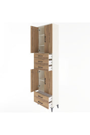 Arges Dolap 5 Raflı 5 Çekmeceli 4 Kapaklı 60x30x243 Aytaşı-Çam