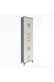 Arges Dolap 5 Raflı 5 Çekmeceli 4 Kapaklı 60x30x243 Antrasit-Aytaşı