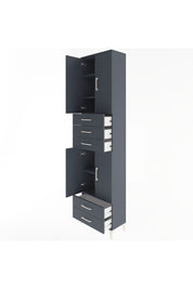 Arges Dolap 5 Raflı 5 Çekmeceli 4 Kapaklı 60x30x243 Antrasit-Antrasit