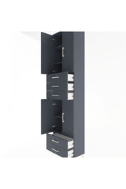Arges Dolap 5 Raflı 5 Çekmeceli 4 Kapaklı 60x30x243 Antrasit-Antrasit