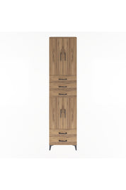 Arges Dolap 5 Raflı 5 Çekmeceli 4 Kapaklı 60x30x243 Çam-Çam