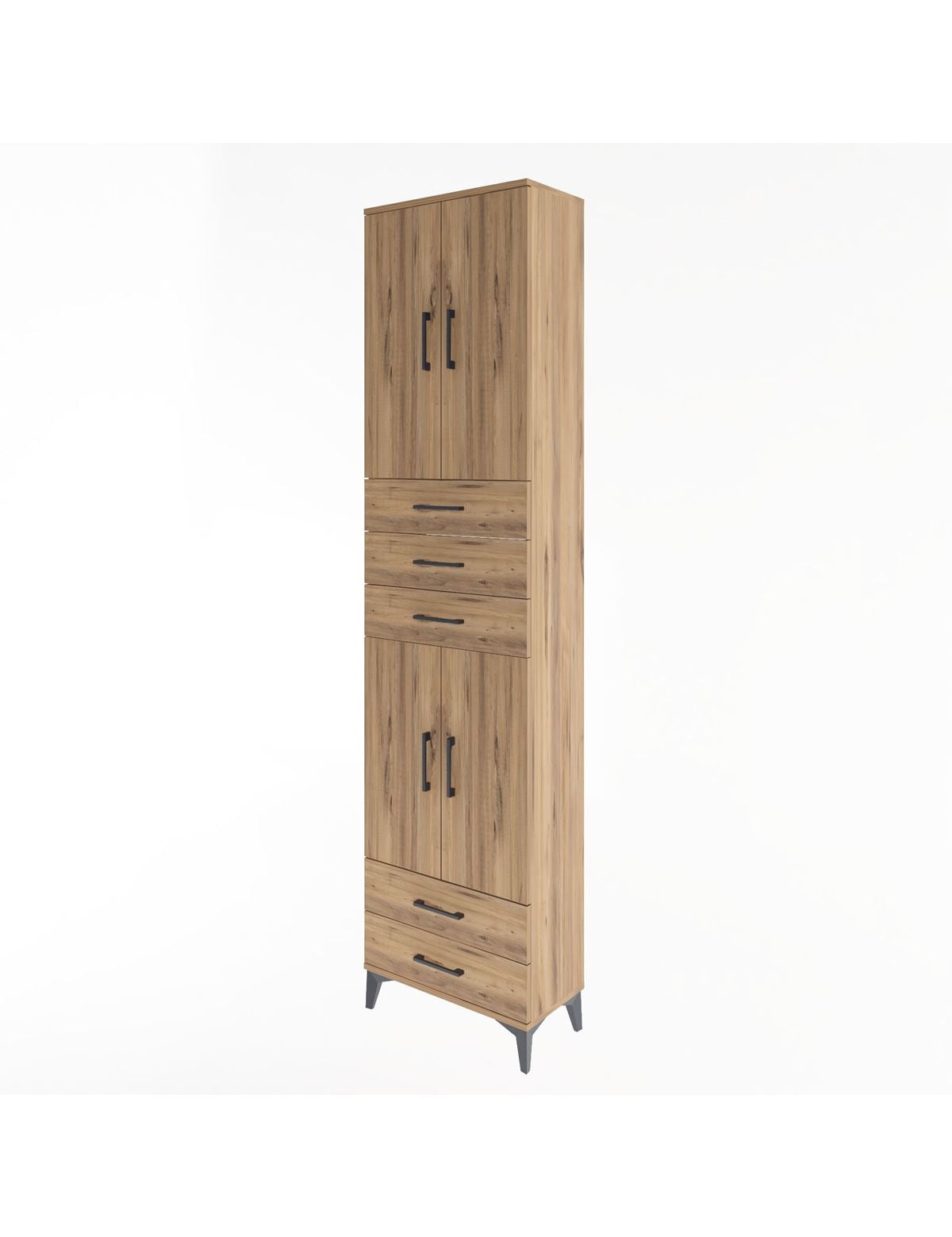 Arges Dolap 5 Raflı 5 Çekmeceli 4 Kapaklı 60x30x243 - S32M093V9A