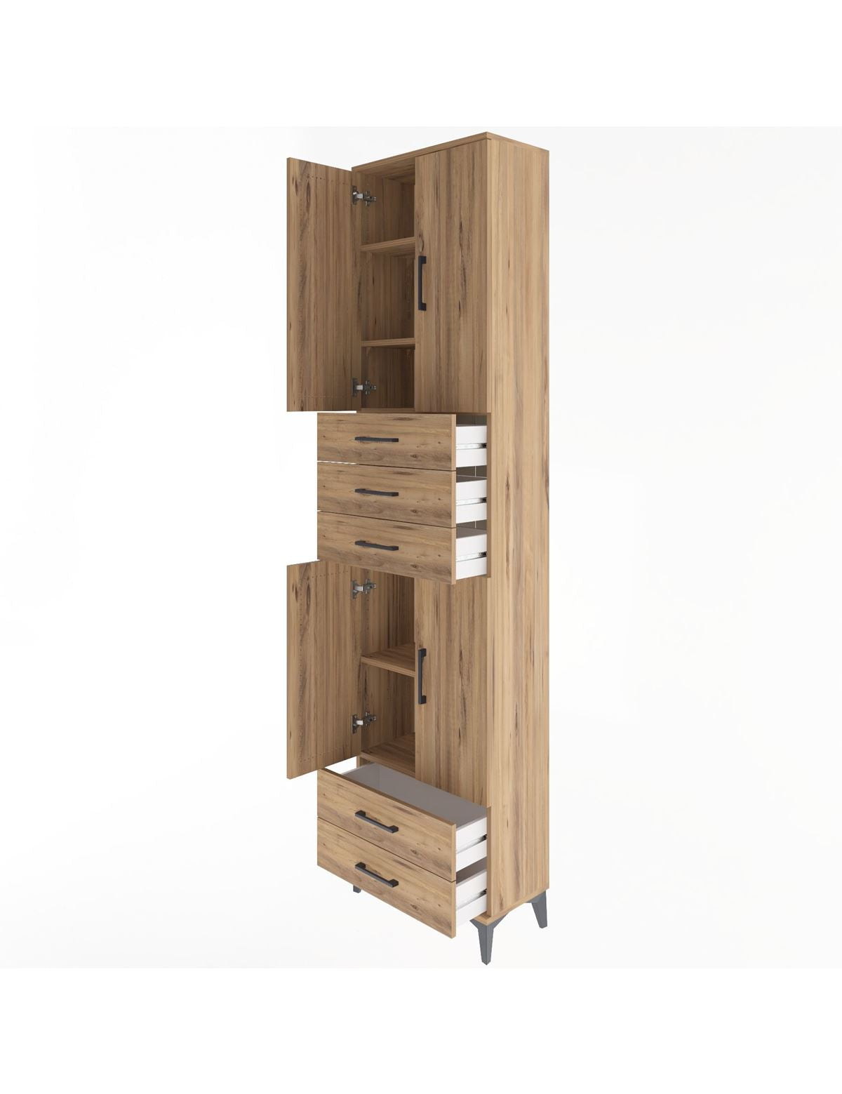 Arges Dolap 5 Raflı 5 Çekmeceli 4 Kapaklı 60x30x243 - S32M093V9A