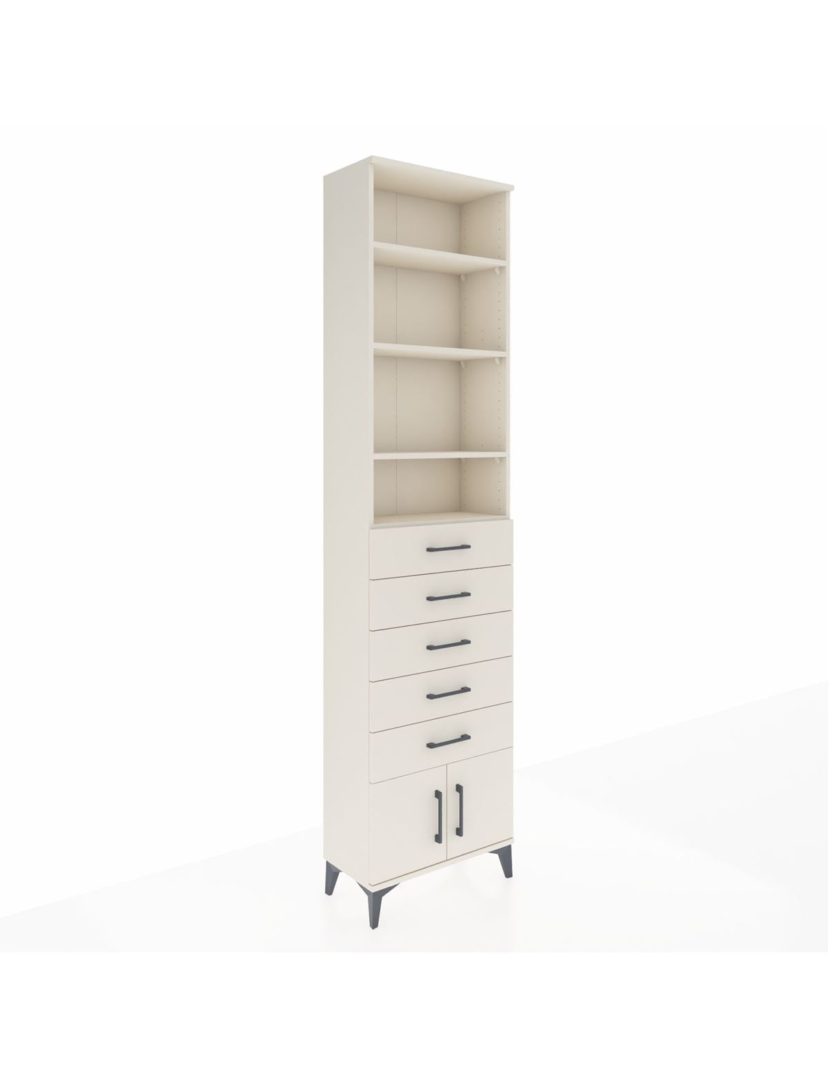 Arges Dolap 4 Raflı 5 Çekmeceli 2 Kapaklı 60x30x243 Aytaşı-Aytaşı