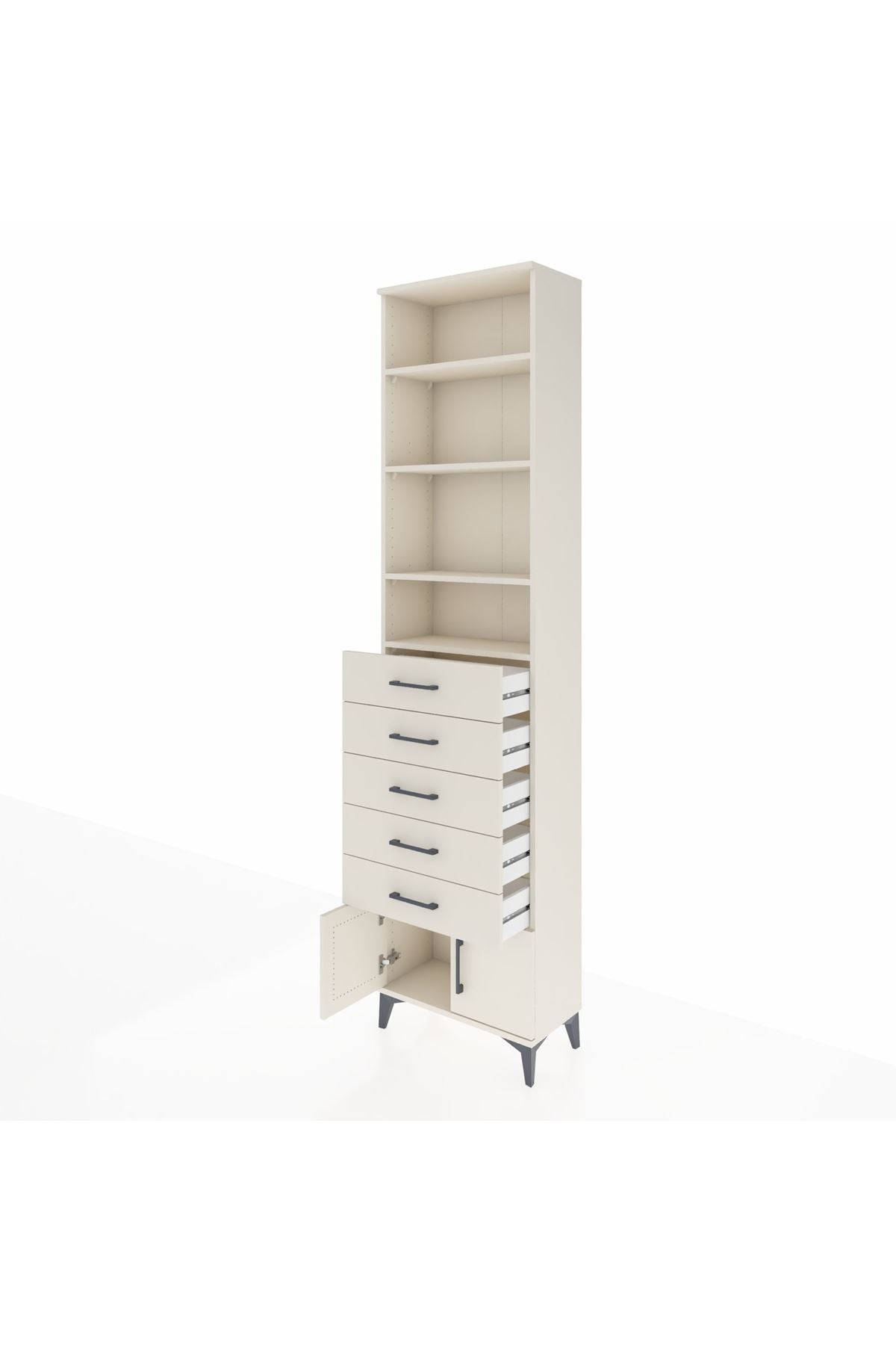 Arges Dolap 4 Raflı 5 Çekmeceli 2 Kapaklı 60x30x243 Aytaşı-Aytaşı