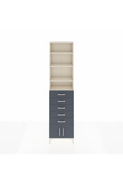 Arges Dolap 4 Raflı 5 Çekmeceli 2 Kapaklı 60x30x243 Aytaşı-Antrasit