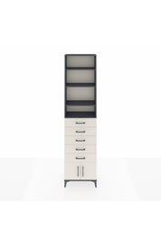 Arges Dolap 4 Raflı 5 Çekmeceli 2 Kapaklı 60x30x243 Antrasit-Aytaşı