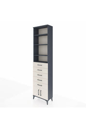 Arges Dolap 4 Raflı 5 Çekmeceli 2 Kapaklı 60x30x243 Antrasit-Aytaşı