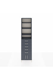 Arges Dolap 4 Raflı 5 Çekmeceli 2 Kapaklı 60x30x243 Antrasit-Antrasit