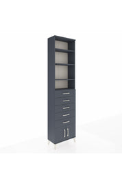 Arges Dolap 4 Raflı 5 Çekmeceli 2 Kapaklı 60x30x243 Antrasit-Antrasit