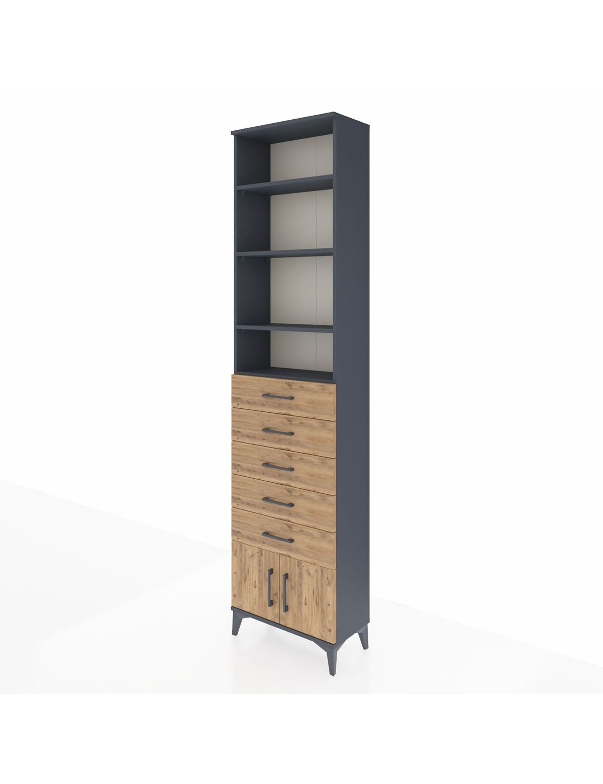 Arges Dolap 4 Raflı 5 Çekmeceli 2 Kapaklı 60x30x243 - S32M094V6A
