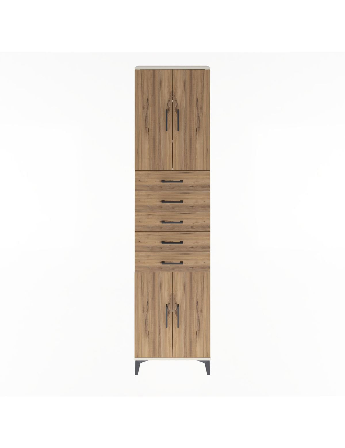 Arges Dolap 4 Raflı 5 Çekmeceli 4 Kapaklı 60x30x243 Aytaşı-Çam