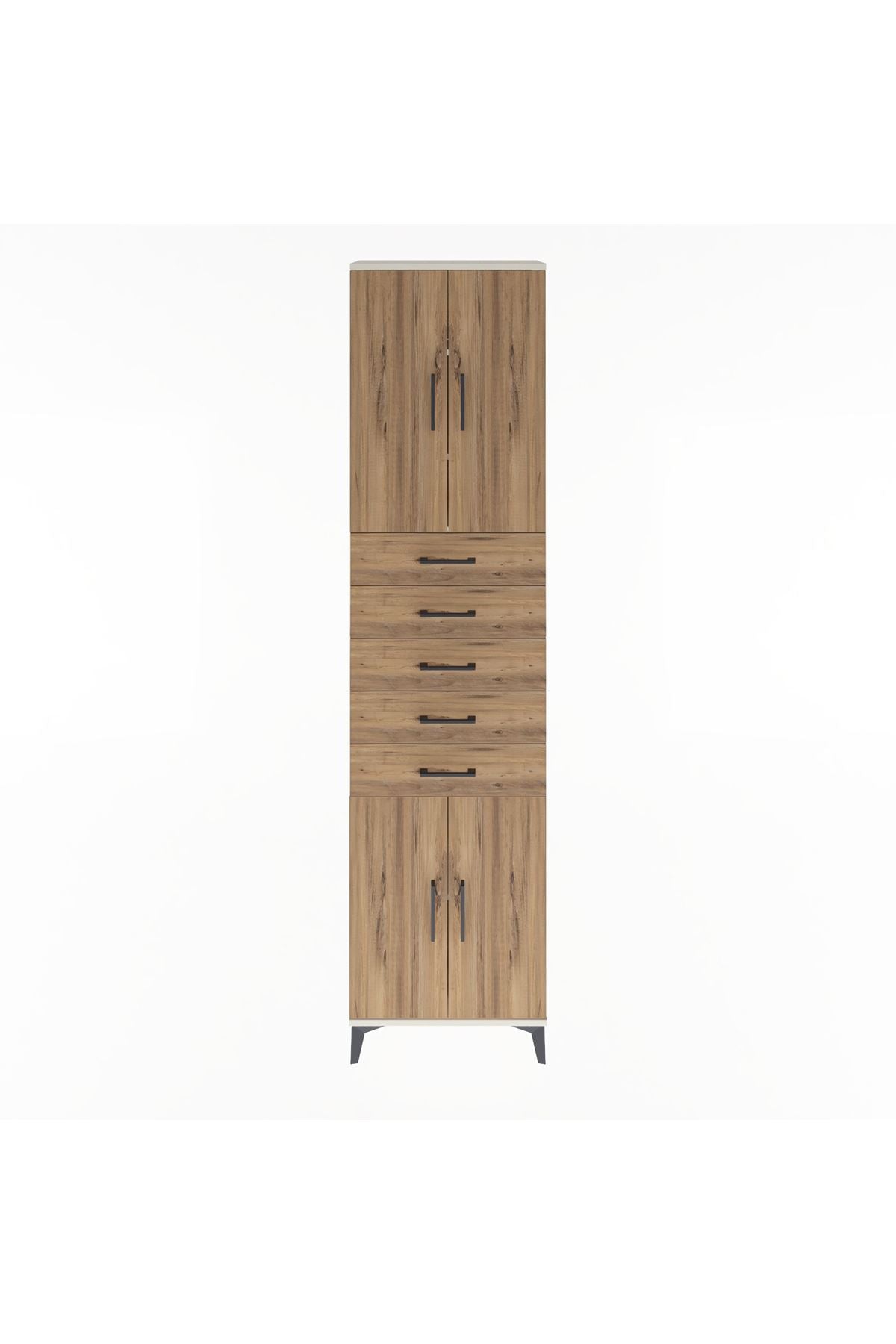 Arges Dolap 4 Raflı 5 Çekmeceli 4 Kapaklı 60x30x243 Aytaşı-Çam