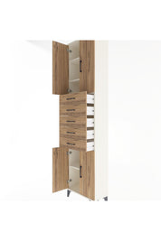 Arges Dolap 4 Raflı 5 Çekmeceli 4 Kapaklı 60x30x243 Aytaşı-Çam