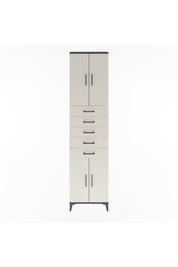 Arges Dolap 4 Raflı 5 Çekmeceli 4 Kapaklı 60x30x243 Antrasit-Aytaşı