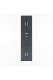 Arges Dolap 4 Raflı 5 Çekmeceli 4 Kapaklı 60x30x243 Antrasit-Antrasit
