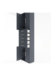 Arges Dolap 4 Raflı 5 Çekmeceli 4 Kapaklı 60x30x243 Antrasit-Antrasit