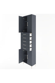 Arges Dolap 4 Raflı 5 Çekmeceli 4 Kapaklı 60x30x243 Antrasit-Antrasit