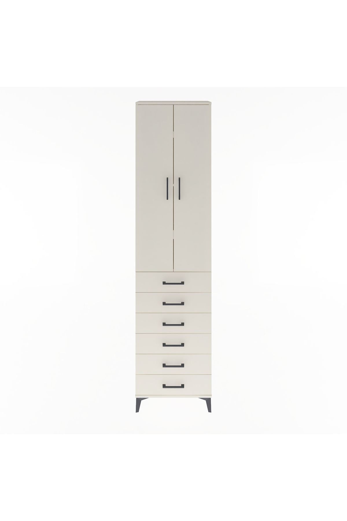 Arges Dolap 4 Raflı 6 Çekmeceli 2 Kapaklı 60x30x243 Aytaşı-Aytaşı