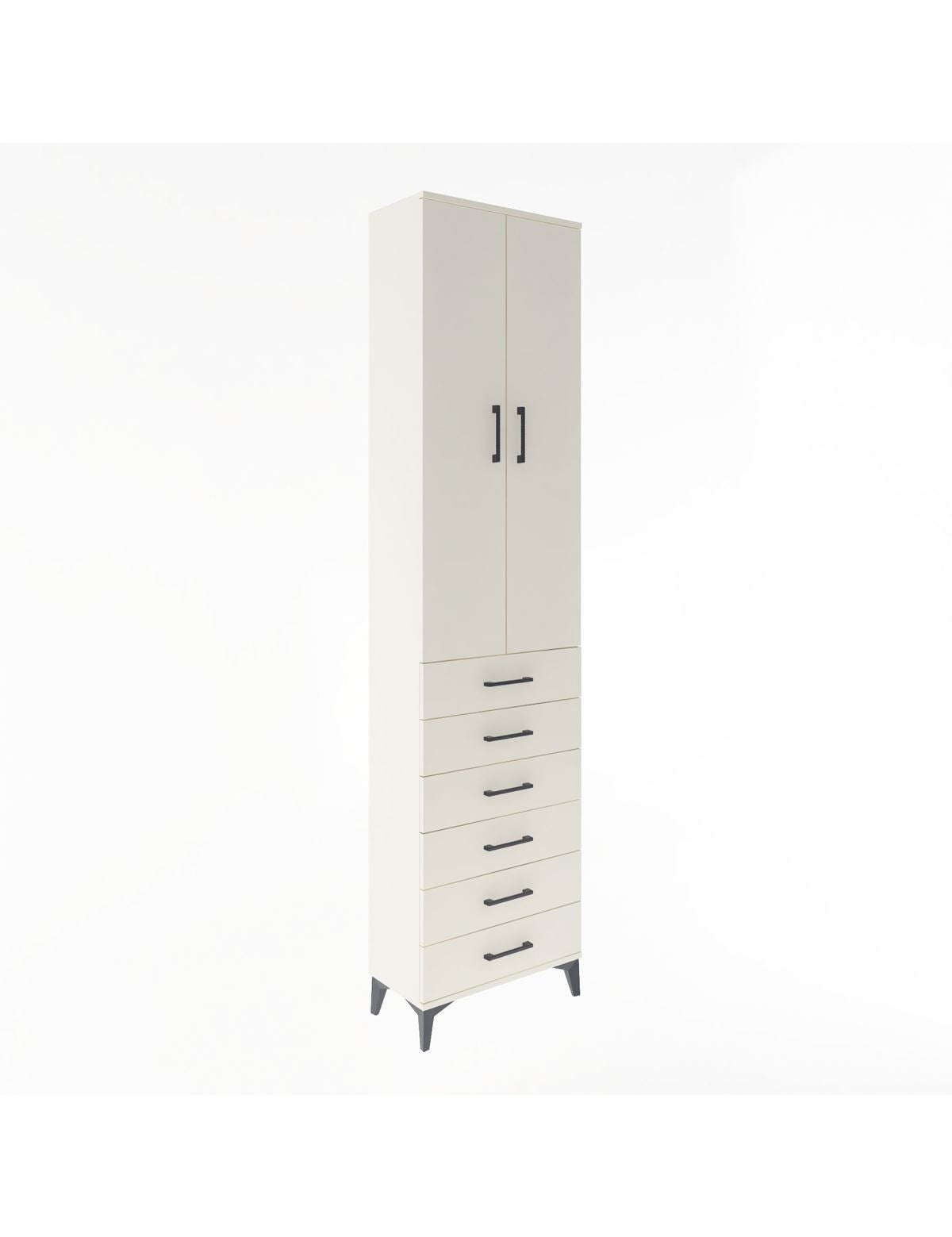 Arges Dolap 4 Raflı 6 Çekmeceli 2 Kapaklı 60x30x243 Aytaşı-Aytaşı