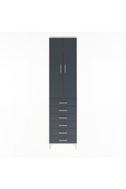 Arges Dolap 4 Raflı 6 Çekmeceli 2 Kapaklı 60x30x243 Aytaşı-Antrasit