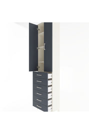 Arges Dolap 4 Raflı 6 Çekmeceli 2 Kapaklı 60x30x243 Aytaşı-Antrasit