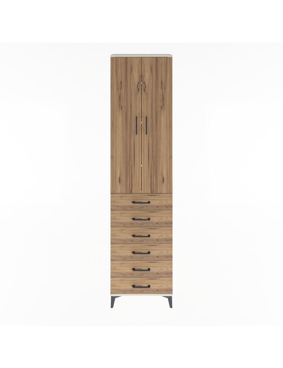 Arges Dolap 4 Raflı 6 Çekmeceli 2 Kapaklı 60x30x243 Aytaşı-Çam