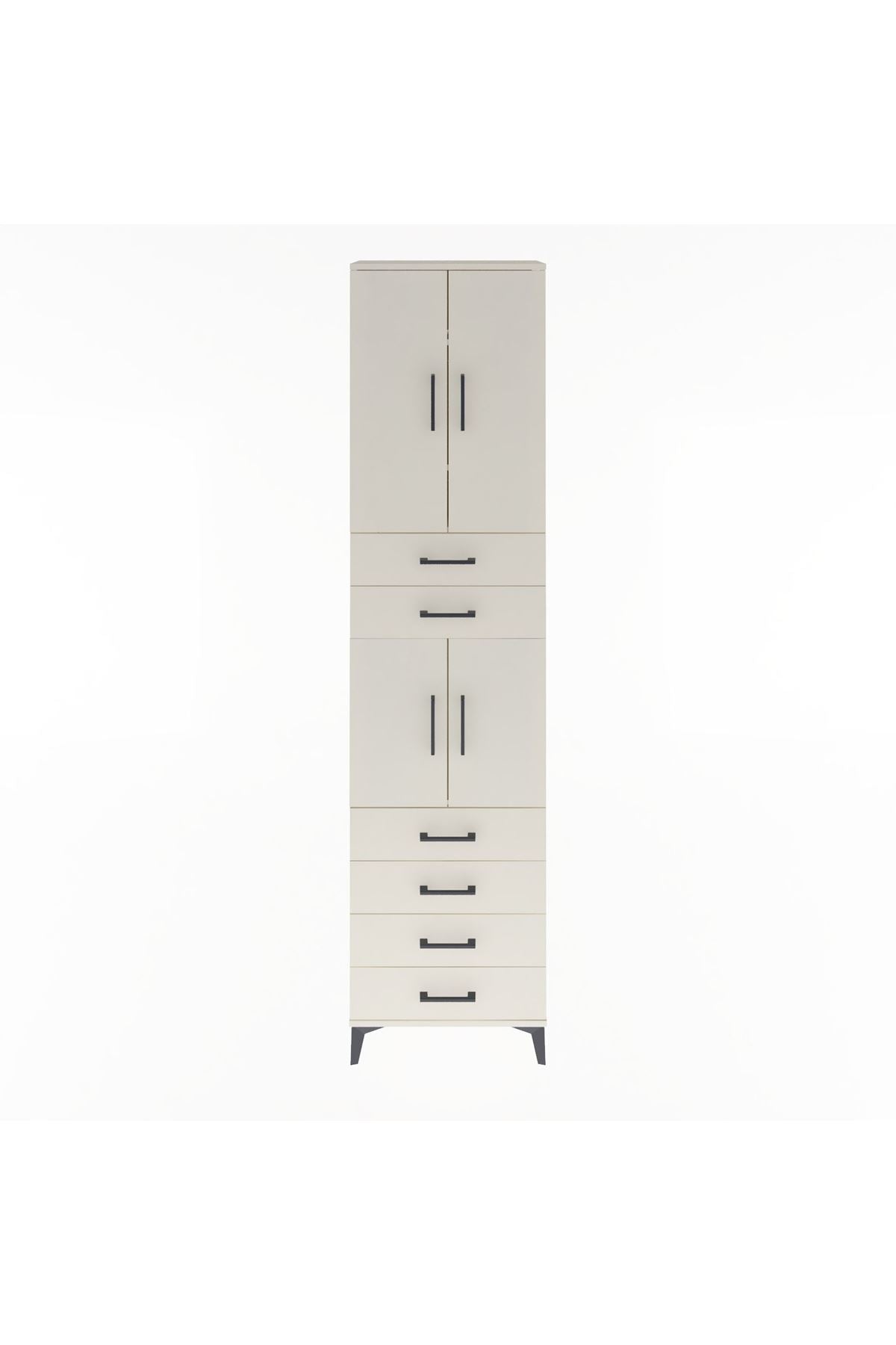 Arges Dolap 4 Raflı 6 Çekmeceli 4 Kapaklı 60x30x243 Aytaşı-Aytaşı