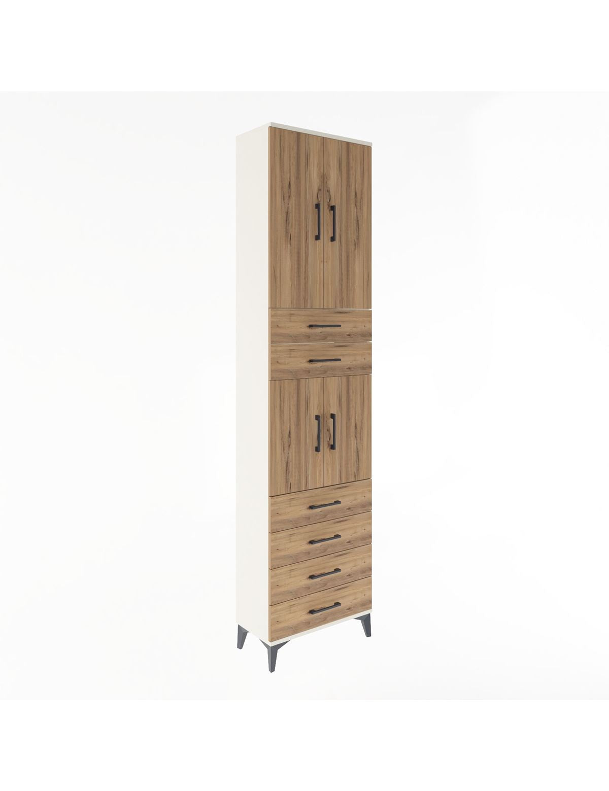 Arges Dolap 4 Raflı 6 Çekmeceli 4 Kapaklı 60x30x243 Aytaşı-Çam