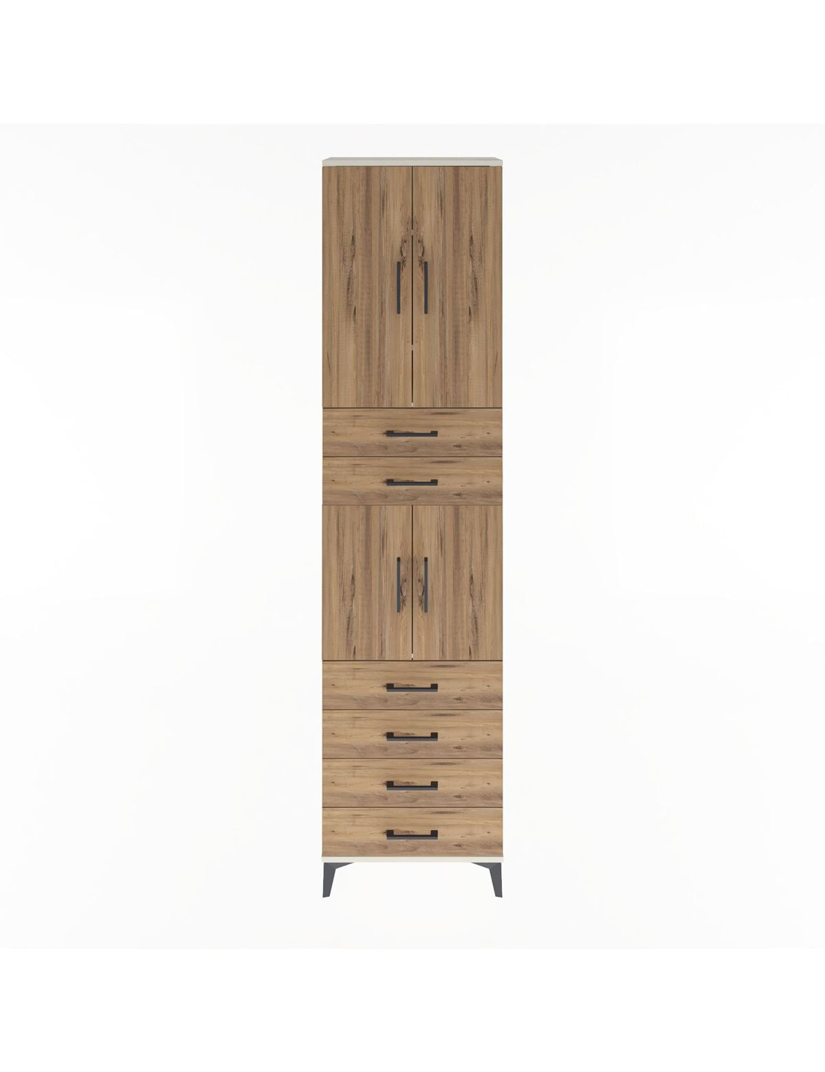 Arges Dolap 4 Raflı 6 Çekmeceli 4 Kapaklı 60x30x243 Aytaşı-Çam