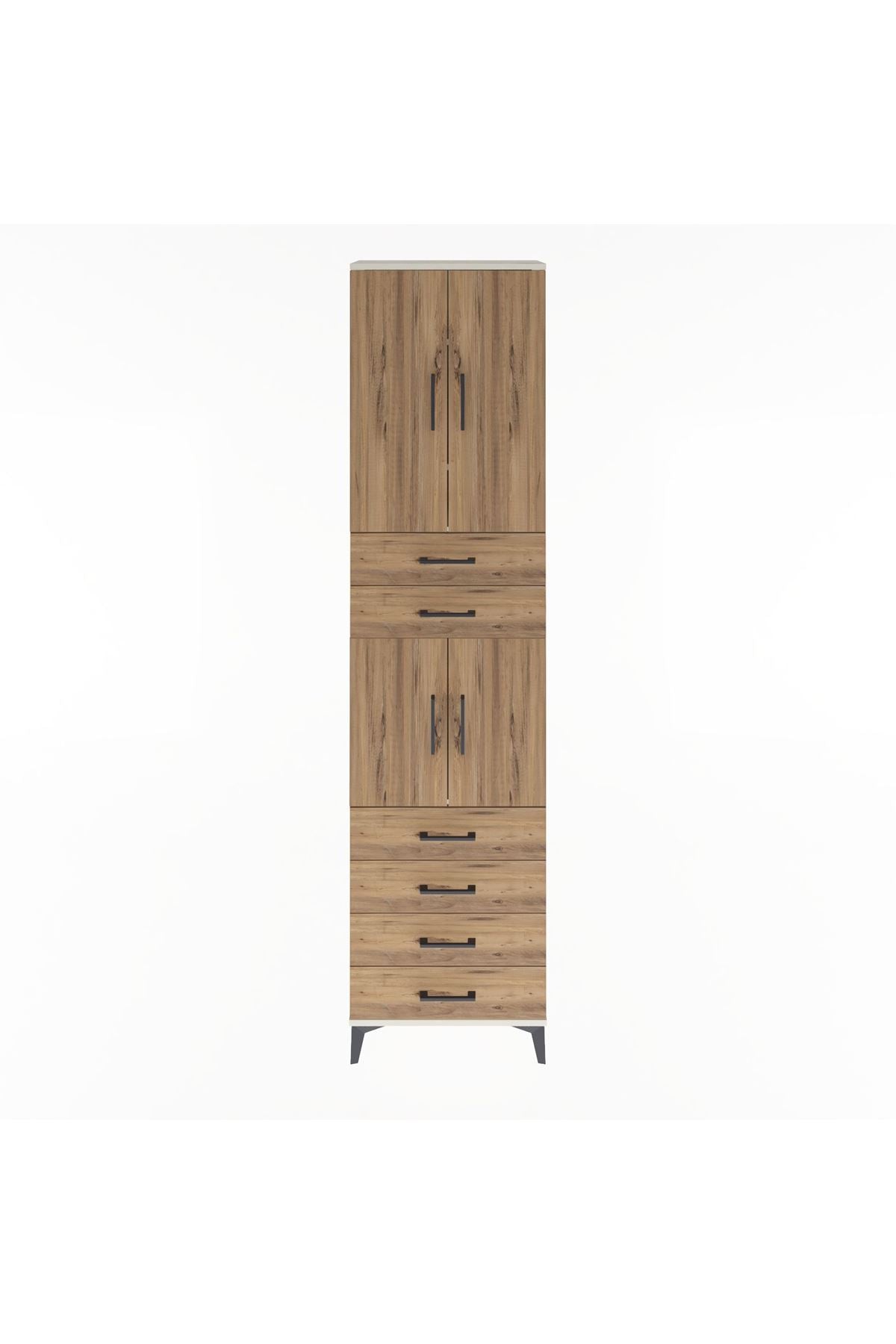 Arges Dolap 4 Raflı 6 Çekmeceli 4 Kapaklı 60x30x243 Aytaşı-Çam