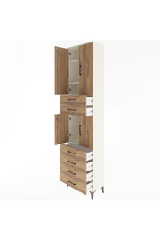 Arges Dolap 4 Raflı 6 Çekmeceli 4 Kapaklı 60x30x243 Aytaşı-Çam