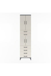 Arges Dolap 4 Raflı 6 Çekmeceli 4 Kapaklı 60x30x243 Antrasit-Aytaşı