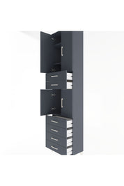Arges Dolap 4 Raflı 6 Çekmeceli 4 Kapaklı 60x30x243 Antrasit-Antrasit