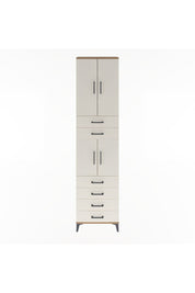 Arges Dolap 4 Raflı 6 Çekmeceli 4 Kapaklı 60x30x243 Çam-Aytaşı