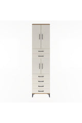 Arges Dolap 4 Raflı 6 Çekmeceli 4 Kapaklı 60x30x243