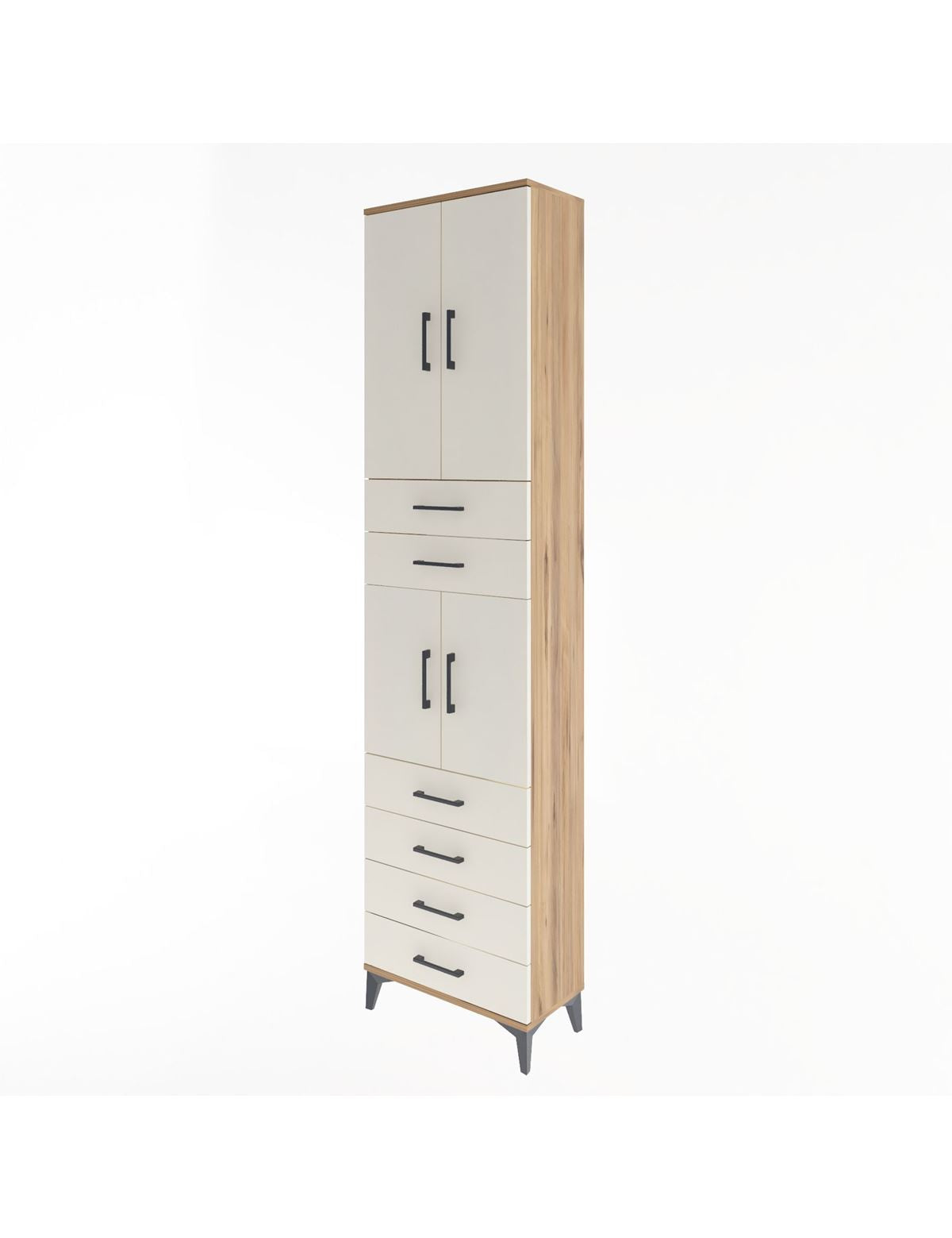 Arges Dolap 4 Raflı 6 Çekmeceli 4 Kapaklı 60x30x243 - S32M097V7A